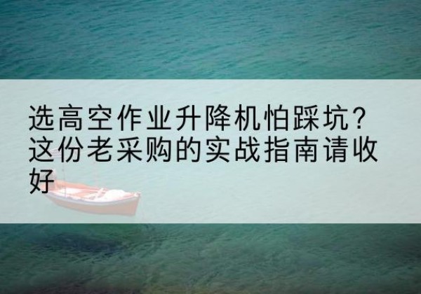 上栗高空作业升降机厂家推荐-选高空作业升降机怕踩坑？这份老采购的实战指南请收好